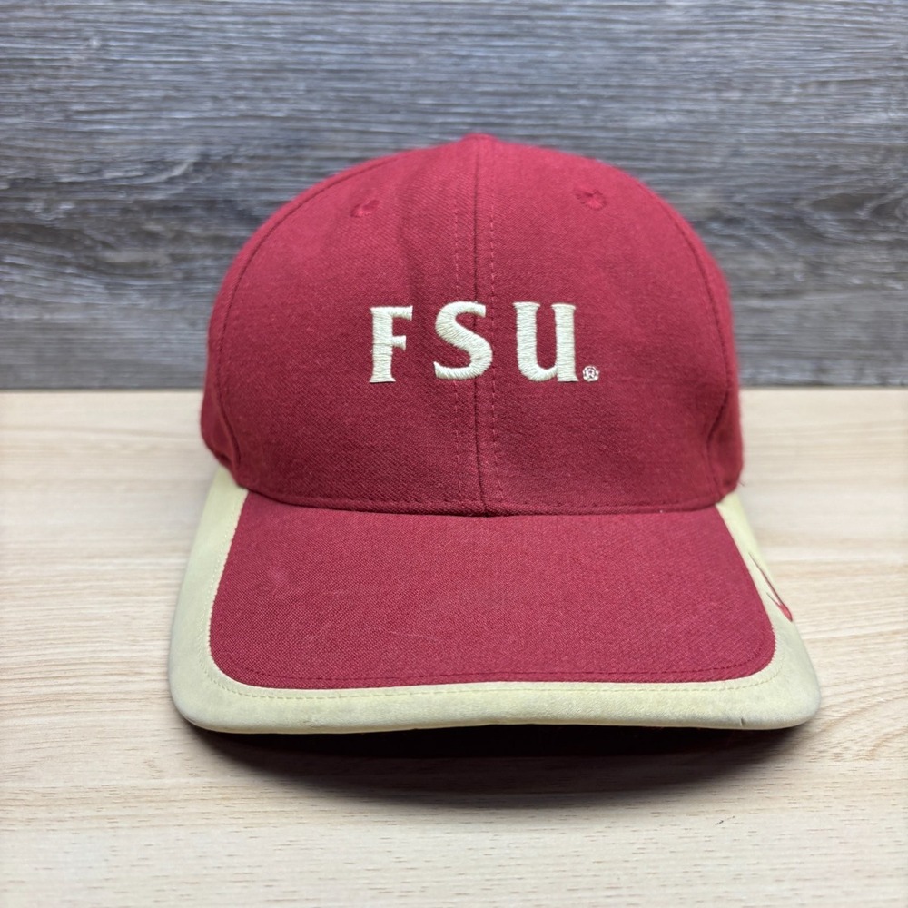 Vintage Florida State FSU Seminoles Nike Hat Cap Strap Back Red Yellow Logo